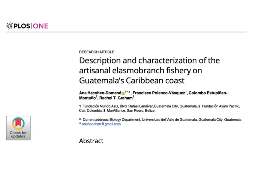 Descripción y caracterización de la pesca artesanal de elasmobranquios en la costa del Pacífico de Guatemala
