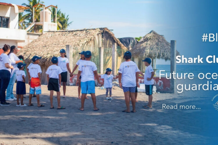 Children participating in a Shark Club marine conservation workshop by Fundación Mundo Azul in Guatemala